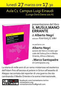 Lunedì la presentazione del libro "Il musulmano errante" di Alberto Negri